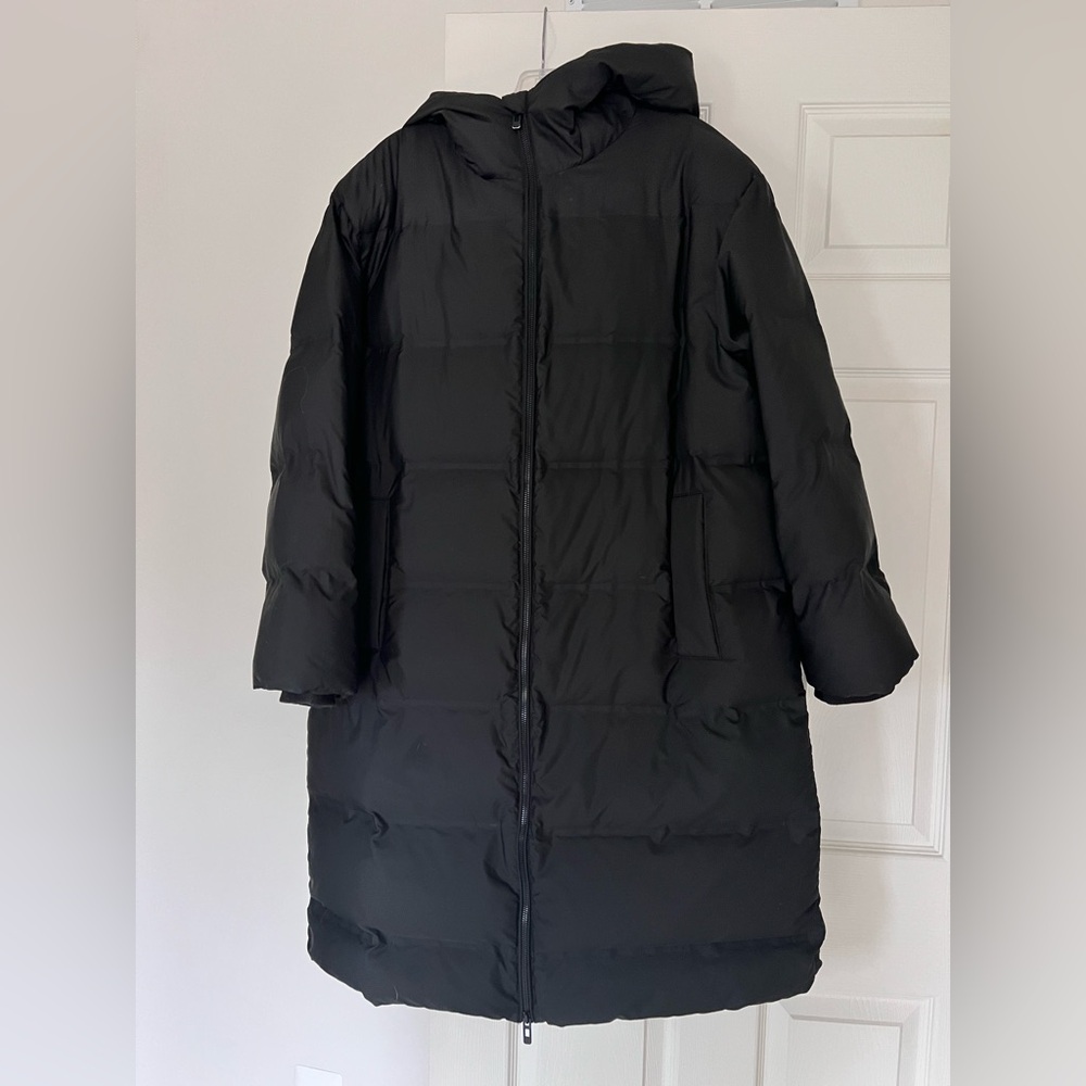 Minimal Zara Long Black Women’s Puffer Coat